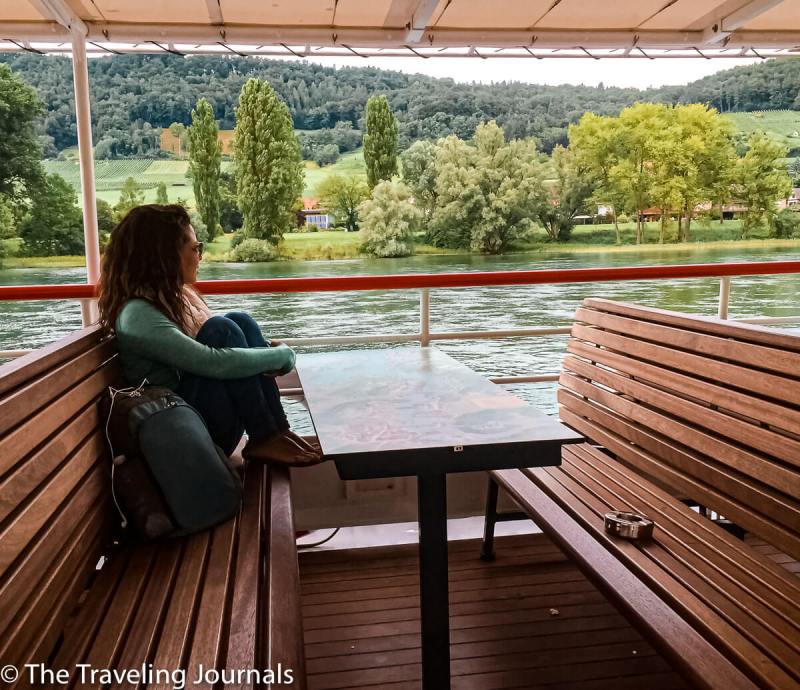 Rhine river cruise, river cruise in Switzerland, paseo note rio rain, summer boat ride in switzerland, paseo en both en Suiza,